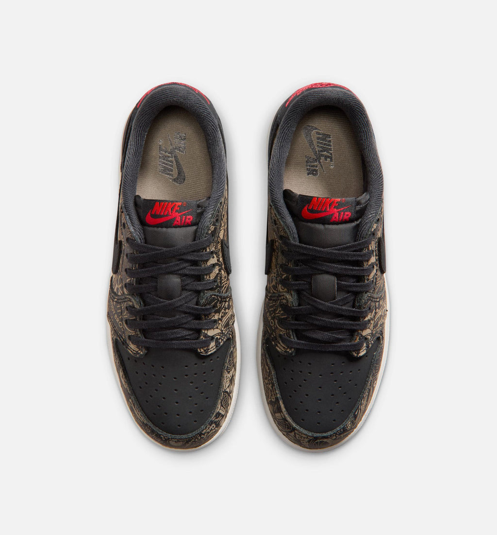 Air Jordan 1 Retro Low OG Laser Grade School Shoes - Black/Varsity Red