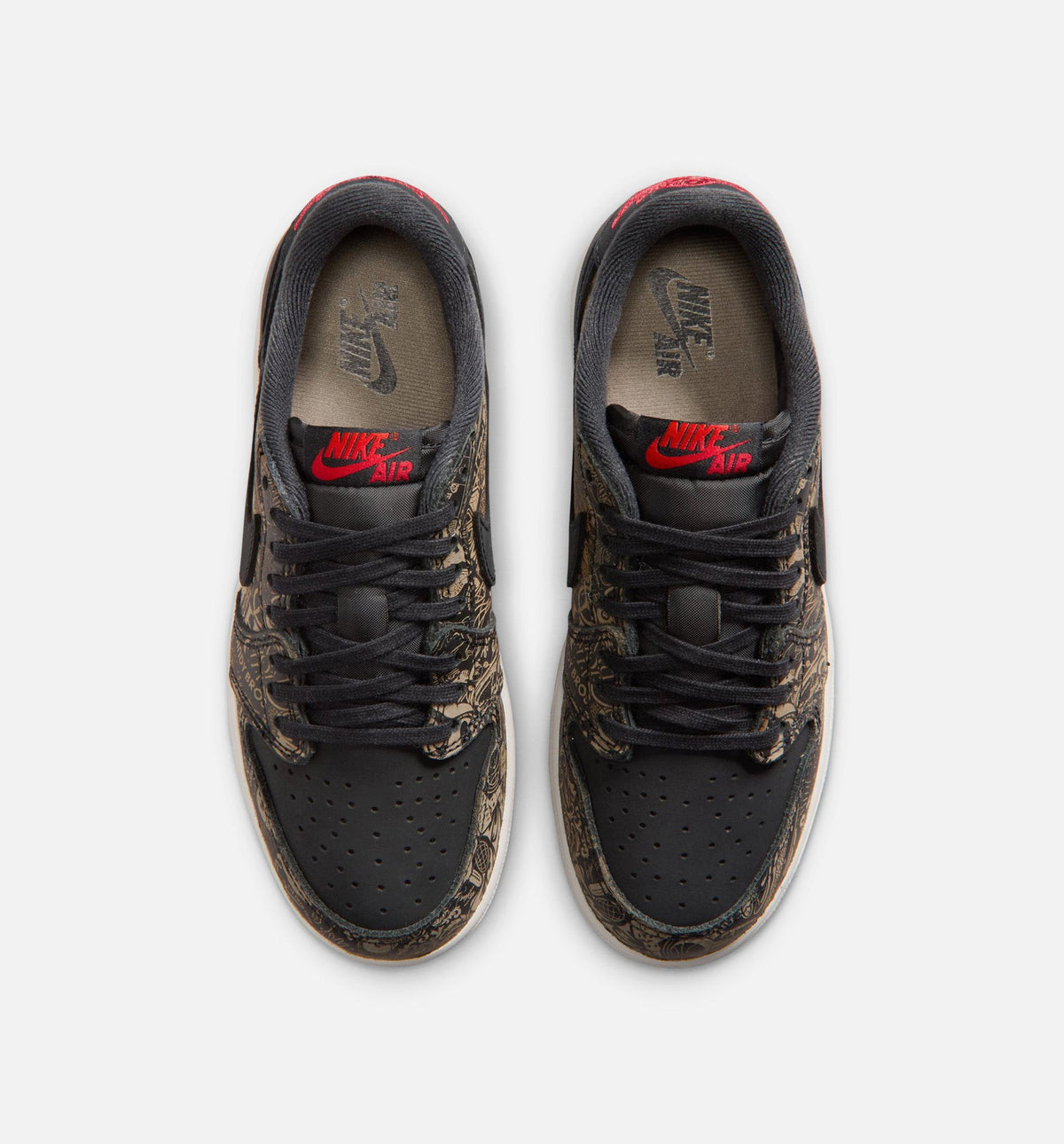 Air Jordan 1 Retro Low OG Laser Grade School Shoes - Black/Varsity Red