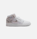 Air Jordan 1 Mid SE Grade School – White/Field Silver