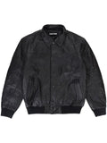 SP5DER debossed leather jacket