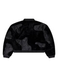 Who Decides War appliqué bomber jacket