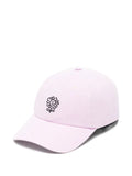 Sunflower floral-embroidered baseball cap