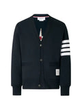 Thom Browne loopback 4-Bar boat embroidery cardigan