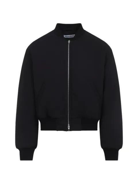 Jil Sander ribbed-trim zip-up bomber jacket