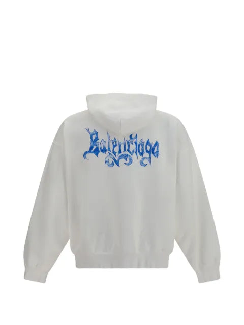 Balenciaga sketchy zip-up hoodie in white