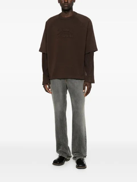 Daily Paper logo-embroidered layered-sleeve sweatshirt