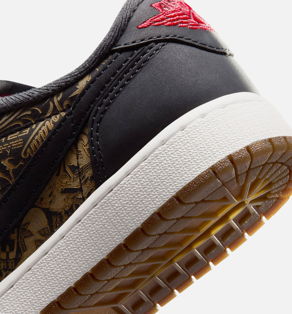 Air Jordan 1 Retro Low OG Laser Grade School Shoes - Black/Varsity Red
