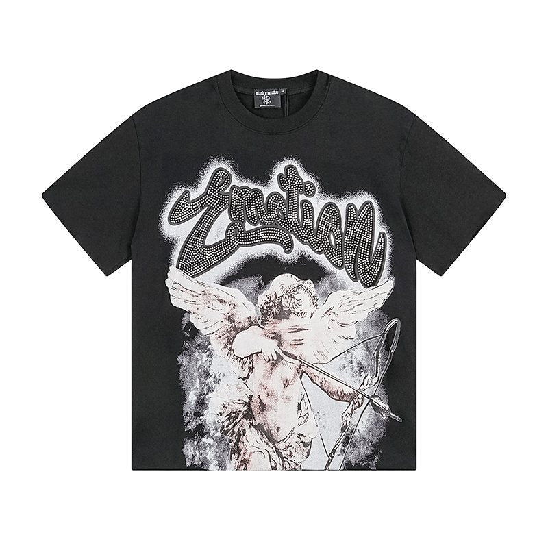 Mixed Emotion Angel Graphic Short-Sleeve T-Shirt