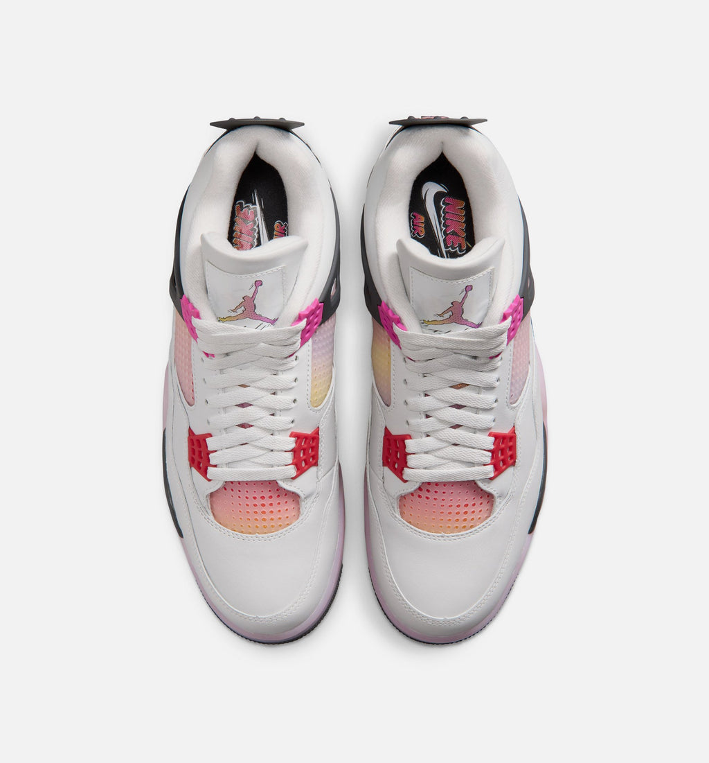 Air Jordan 4 Retro Comic Men's Shoes - Off White/Fire Pink