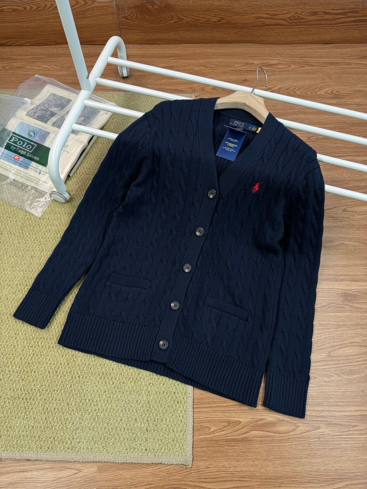 Ralph Lauren Polo V-Neck Cable Knit Cardigan