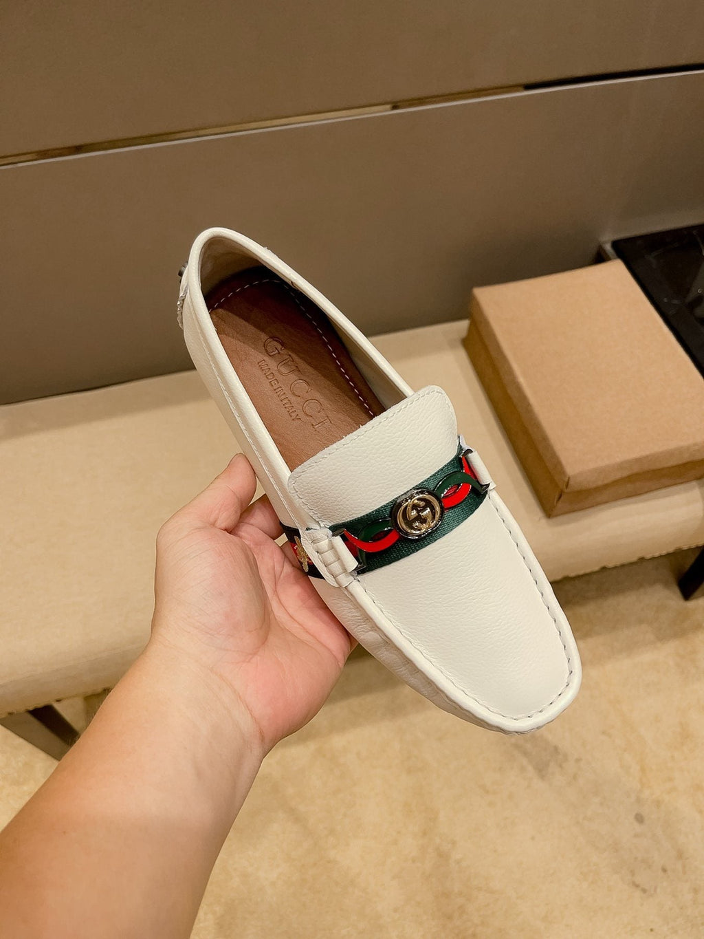 Gucci Web Accent Driving Loafers
