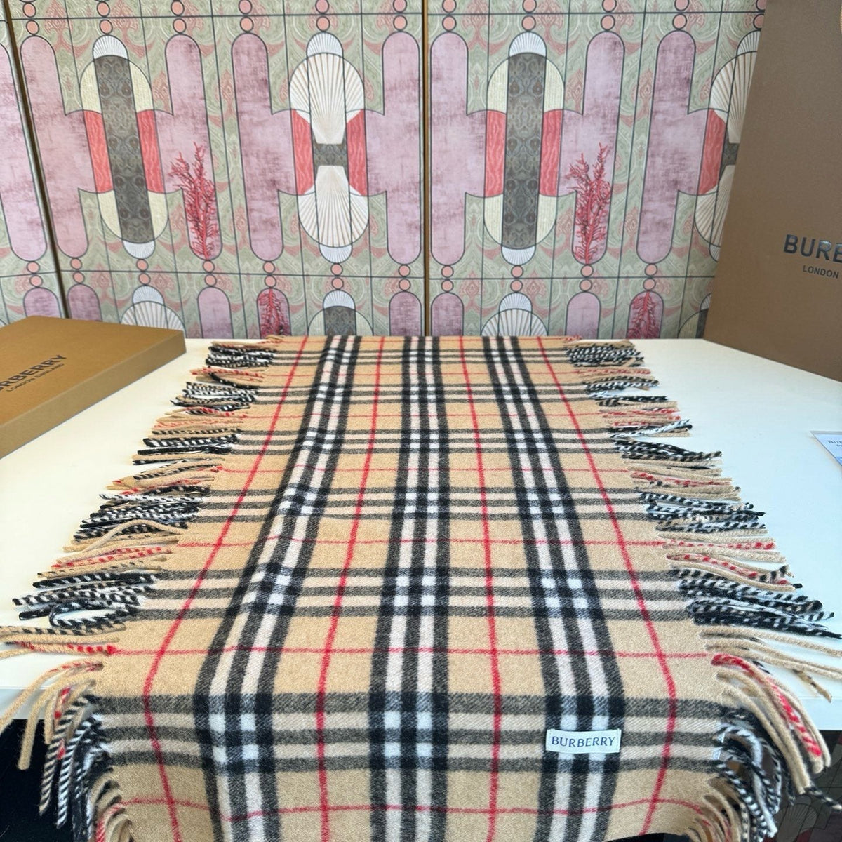 Burberry Plaid Fringe Scarf