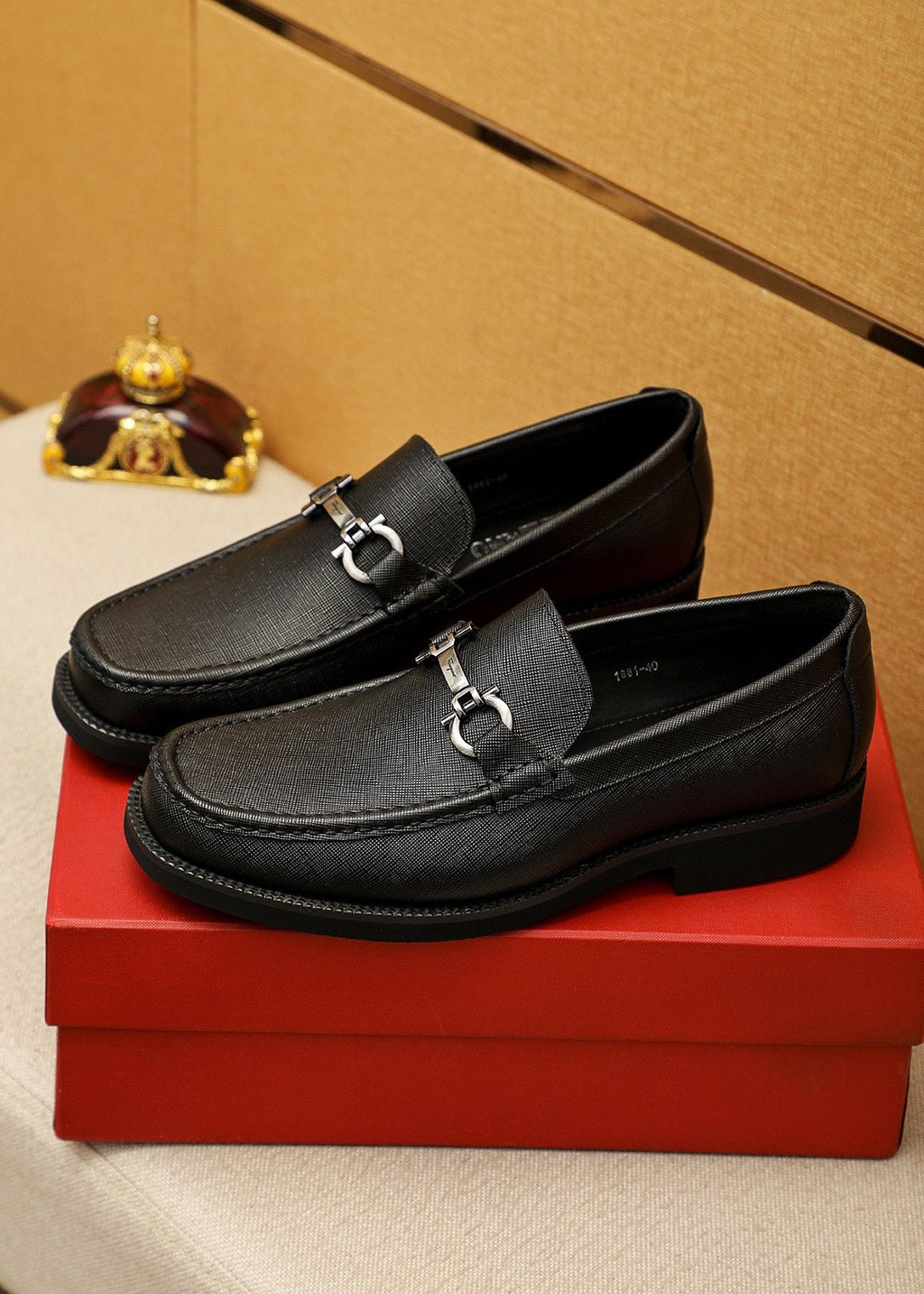 Ferragamo Men's Black Bit Loafers - Silver-Toned Vamp Hardware